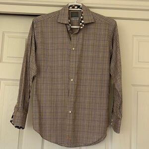 Thomas Dean Brown Casual Button Down Shirt